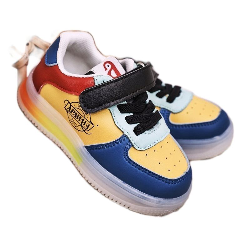 Apawwa Dětská sportovní obuv s vícebarevnou koloběžkou LED modrý žlutá 1 Apawwa Dětská sportovní obuv s vícebarevnou koloběžkou LED modrý žlutá 1