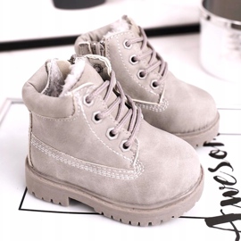 FRROCK Dětské teplé trapperové boty Grey Dexter šedá 1