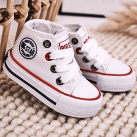 Dětské vysoké tenisky se zipem Big Star HH374083 White bílý bílý 1
