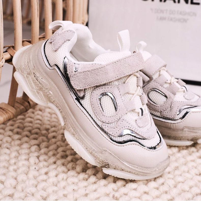 Apawwa Dětské sportovní boty Tenisky s průhlednou podrážkou, bílá Bailey bílý 1