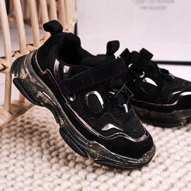 Apawwa Dětské sportovní boty Tenisky s průhlednou podrážkou Black Bailey černý 1