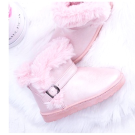 BUGO Teplé dětské sněhule s kožešinovým růžovým želé 1 BUGO Teplé dětské sněhule s kožešinovým růžovým želé 1