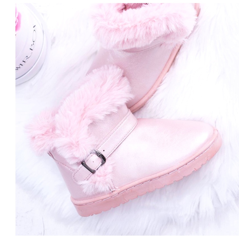 BUGO Teplé dětské sněhule s kožešinovým růžovým želé 1 BUGO Teplé dětské sněhule s kožešinovým růžovým želé 1