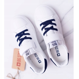 Dětské tenisky se suchým zipem Big Star DD374107 White-Navy Blue bílý námořnická modř 1