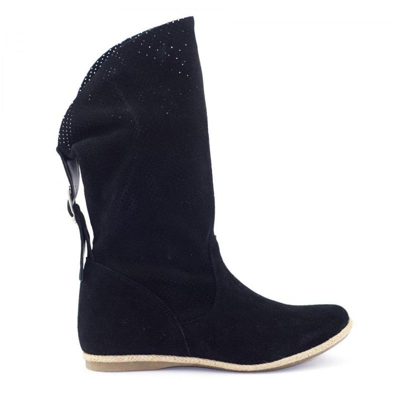 Olivier Elena Black prolamované boty černý 1