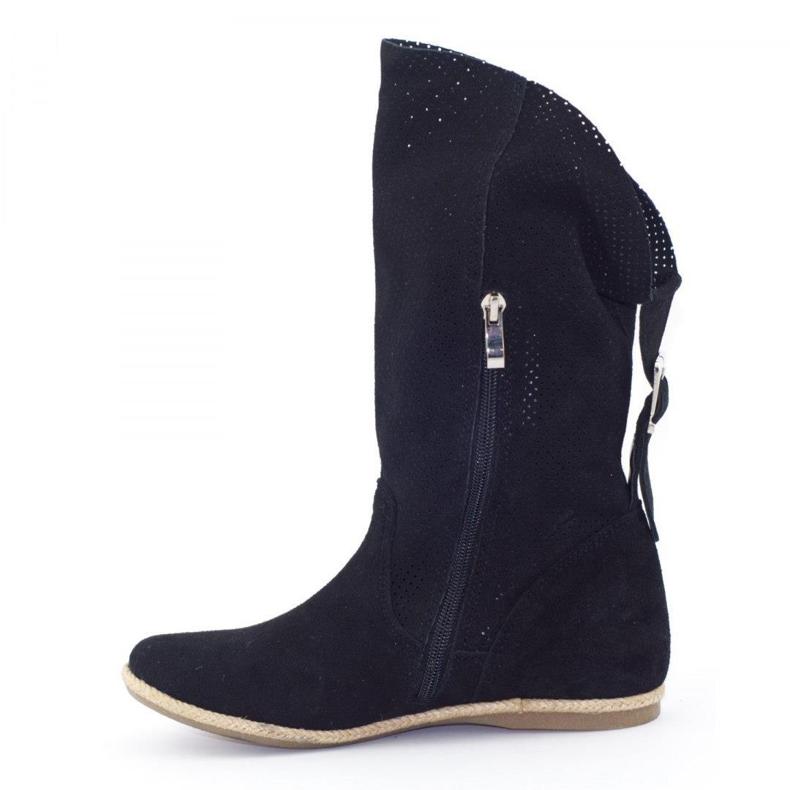 Olivier Elena Black prolamované boty černý 2