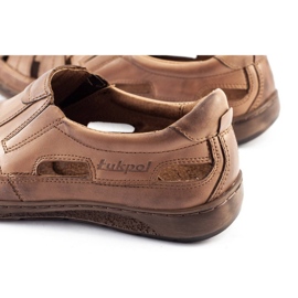 ŁUKPOL Pánské prolamované boty 978 pro letní hnědé hnědý 1 ŁUKPOL Pánské prolamované boty 978 pro letní hnědé hnědý 1