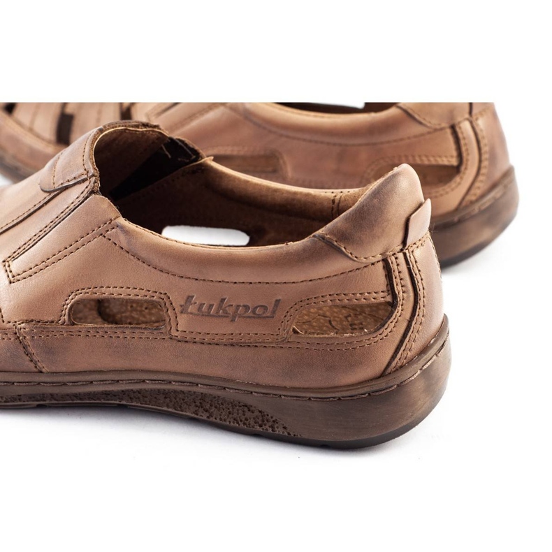 ŁUKPOL Pánské prolamované boty 978 pro letní hnědé hnědý 1 ŁUKPOL Pánské prolamované boty 978 pro letní hnědé hnědý 1