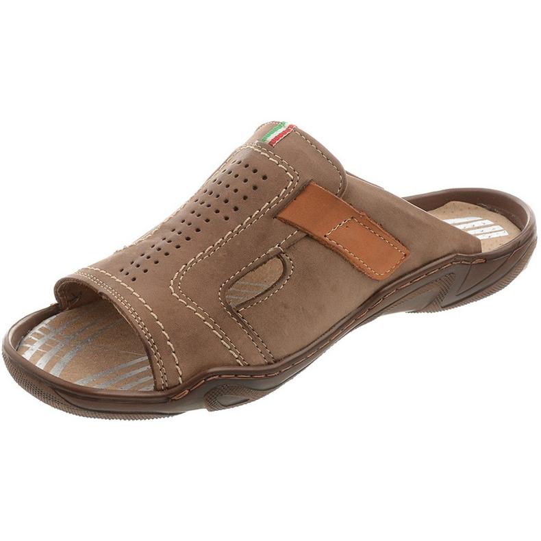 Pánské pantofle 307 hnědé hnědý 1