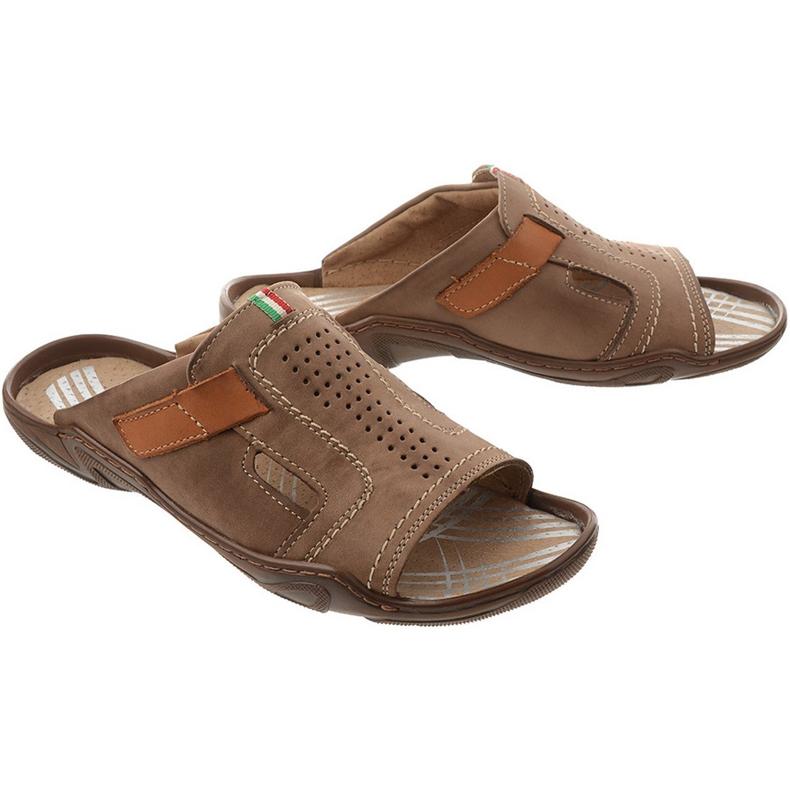 Pánské pantofle 307 hnědé hnědý 2