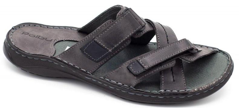 Polbut Šedé pánské pantofle SA06 šedá 1