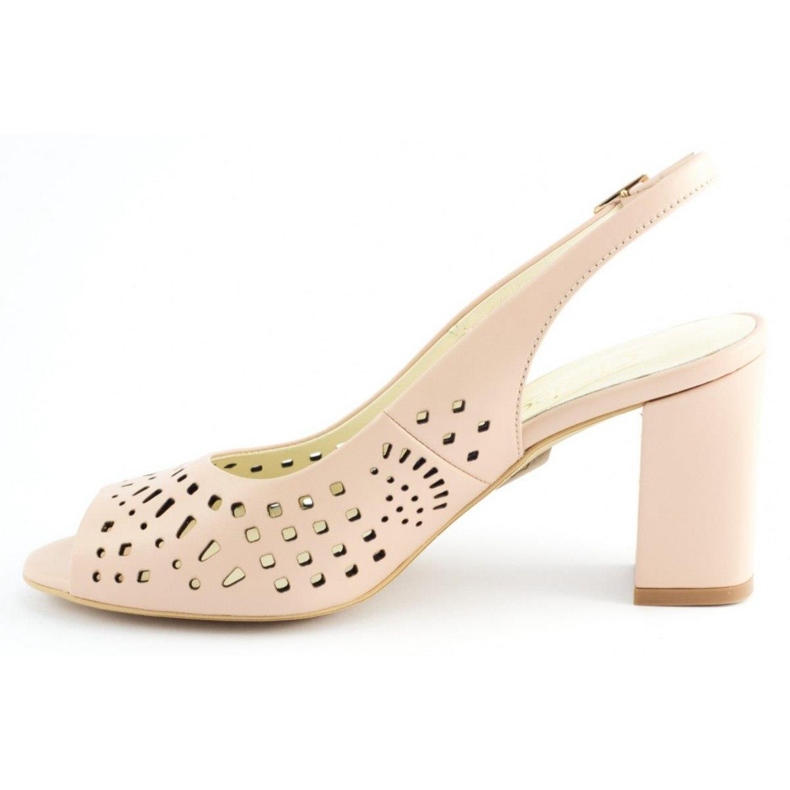 Clasicco Prolamované sandály na sloupku 1673 pudrově růžové růžový 1