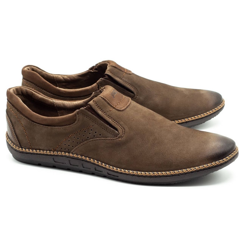 Joker Pánské boty, kožené mokasíny 937 olivové hnědý 1