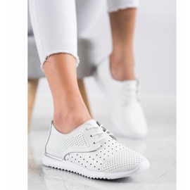 Kylie Prolamované kožené boty bílý 4