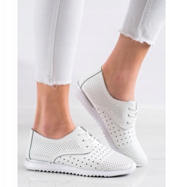 Kylie Prolamované kožené boty bílý 1