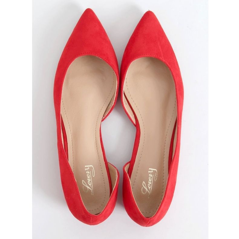 Balerínky s broušeným červeným MM-593 Red červené 1 Balerínky s broušeným červeným MM-593 Red červené 1