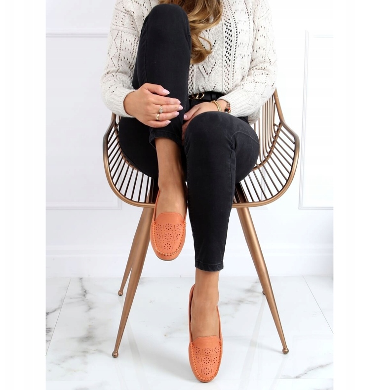 BM Oranžové prolamované mokasíny XR-1R6 Orange oranžový 1 BM Oranžové prolamované mokasíny XR-1R6 Orange oranžový 1