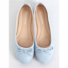 Modré semišové balerínky 9F116 L.BLUE modrý 1