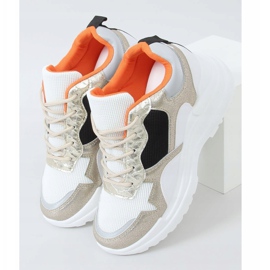 Bílé a zlaté klínové sportovní boty 3171 Gold bílý zlatý 1