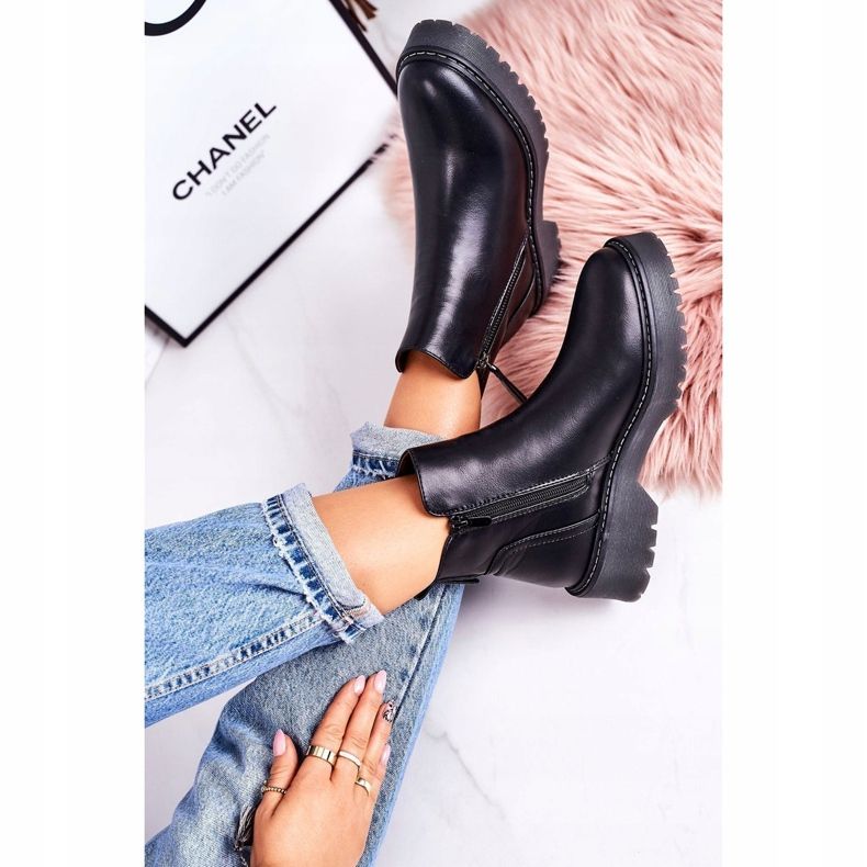 J.STAR But Dámské teplé boty na gumové podrážce Black Moon Walk černá 3