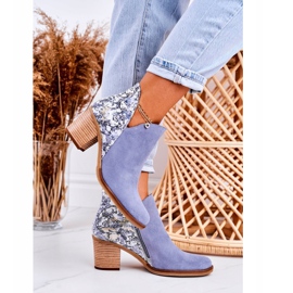 Dámské kožené kozačky na vysokém podpatku Maciejka Light Blue 04492 modrý 2 Dámské kožené kozačky na vysokém podpatku Maciejka Light Blue 04492 modrý 2