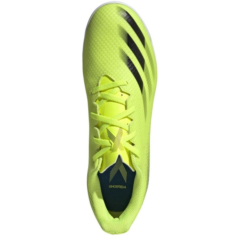 Kopačky Adidas X Ghosted.4 In M FW6906 bílá, žlutá neon zelený 2