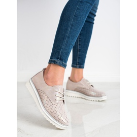 Kylie Kožené Brogues Na Platformě béžový 1