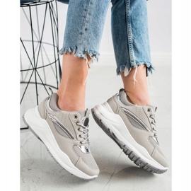 Ideal Shoes Stylové sportovní tenisky béžový šedá 1