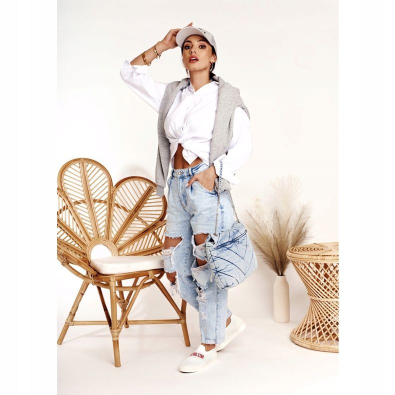 Dámské tenisky Nazouvací Big Star FF274219 Bílá bílý 1 Dámské tenisky Nazouvací Big Star FF274219 Bílá bílý 1