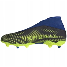 Kopačky Adidas Nemeziz.3 Ll Fg M FW7411 bílá, černá, modrá, žlutá černá 1