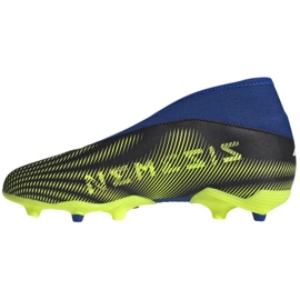 Kopačky Adidas Nemeziz.3 Ll Fg Jr FY0819 bílá, černá, modrá, žlutá černá 1