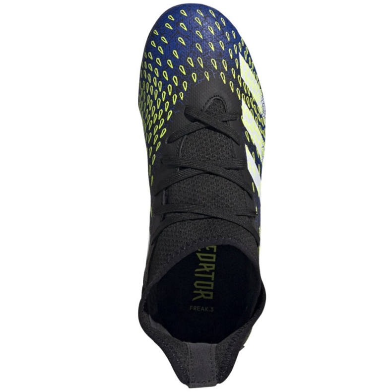 Kopačky Adidas Predator Freak.3 Fg Jr FY0613 bílá, černá, královská černý 2