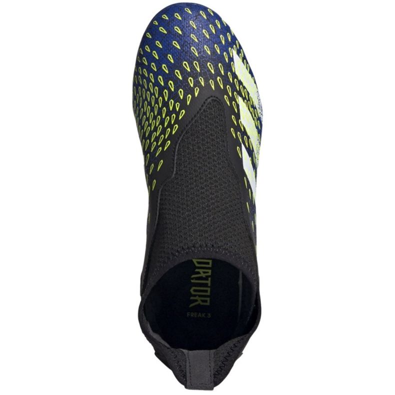 Kopačky Adidas Predator Freak.3 Ll Fg Jr FY0618 bílá, černá, královská černá 2 Kopačky Adidas Predator Freak.3 Ll Fg Jr FY0618 bílá, černá, královská černá 2