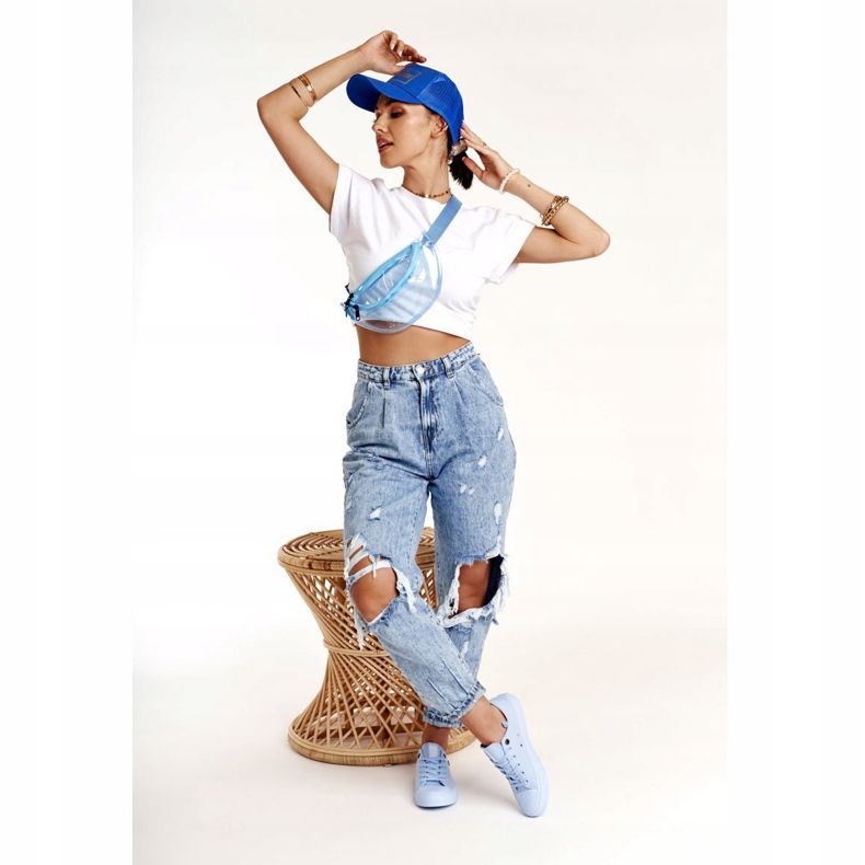 Dámské klasické nízké tenisky Big Star AA274029 Světle modrá modrý 2