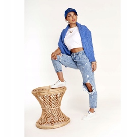 Dámské kožené tenisky Big Star BB274211 bílé a tmavě modré bílý 2