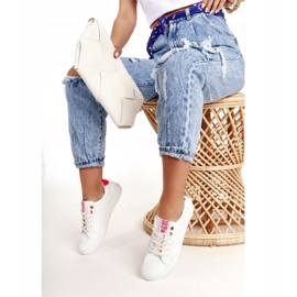 Dámské kožené tenisky Big Star BB274210 bílé a červené bílý 1