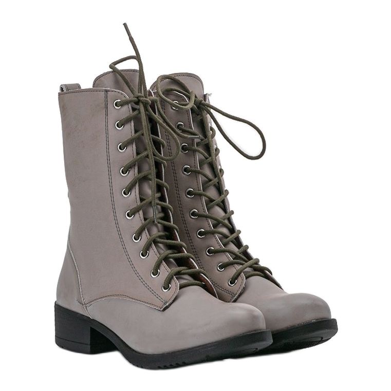 Šedé šněrovací boty S10 šedá 1