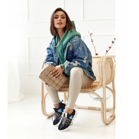 PS1 Dámské sportovní ponožky Black Fashion Pioneer černá modrý 1