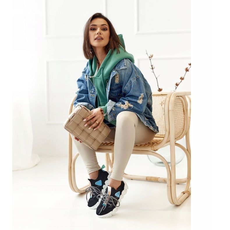 PS1 Dámské sportovní ponožky Black Fashion Pioneer černá modrý 1