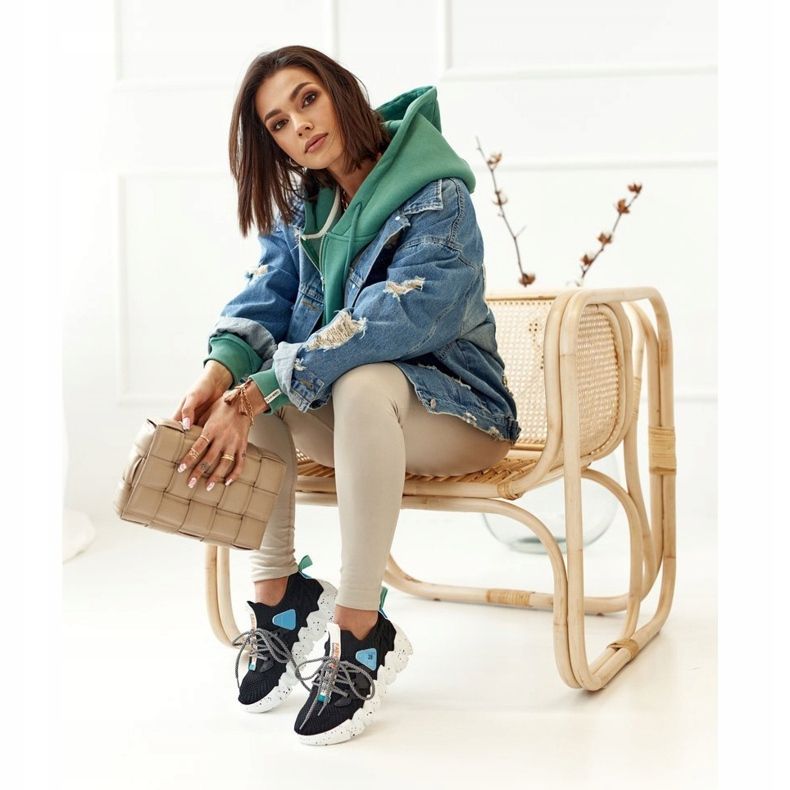 PS1 Dámské sportovní ponožky Black Fashion Pioneer černá modrý 2