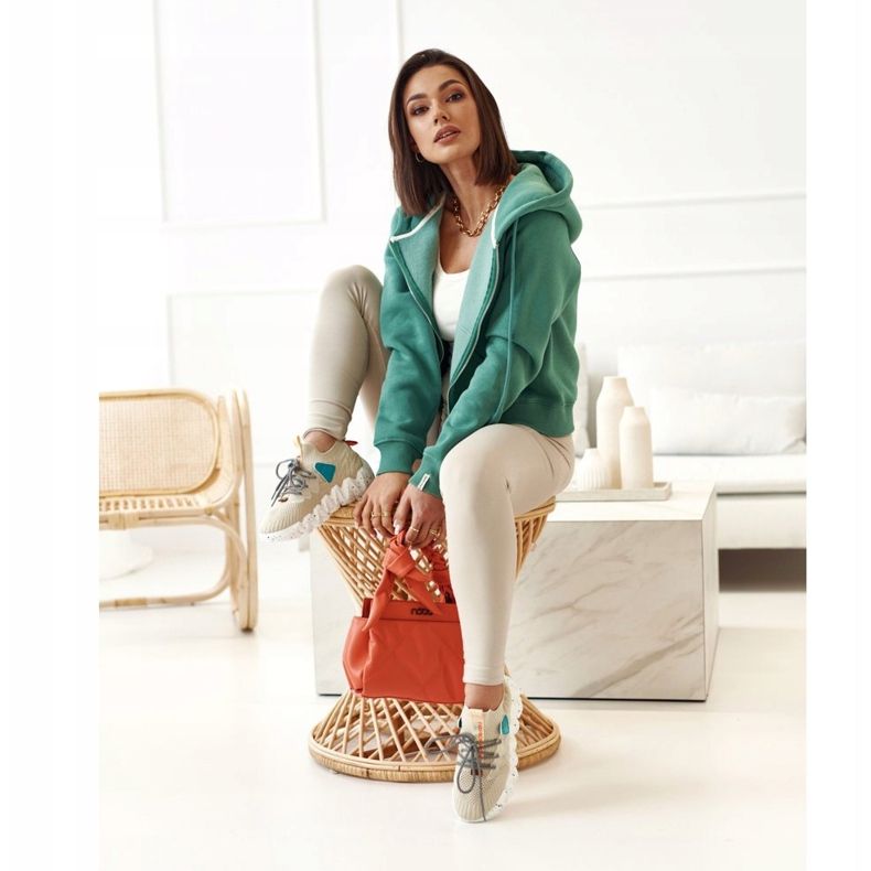 PS1 Dámské sportovní ponožky béžové módy Pioneer hnědý 1