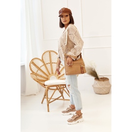 Dámské tenisky na masivní podrážce Khaki Daydreamer béžový hnědý zlatý 1