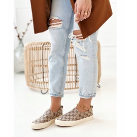 Dámské nazouvací tenisky s nazouváním Khaki Challenge béžový hnědý 1 Dámské nazouvací tenisky s nazouváním Khaki Challenge béžový hnědý 1