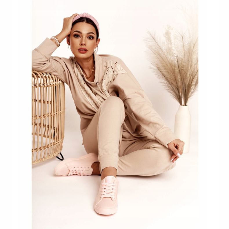 Dámské kožené tenisky Big Star HH274141 Světle růžová růžový 2