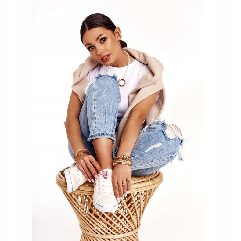 Dámské tenisky Big Star DD274892 bílo-červené bílý 1