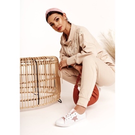 Dámské kožené tenisky s hvězdou Big Star DD274691 bílo-růžové bílý růžový 1