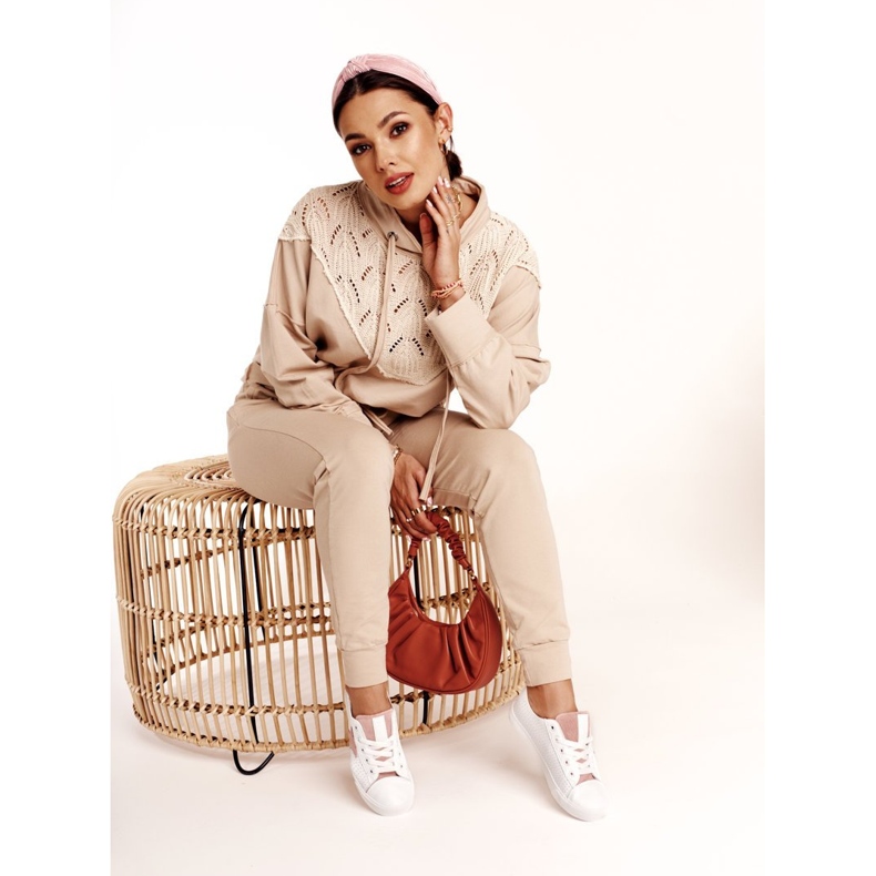 Dámské kožené tenisky s hvězdou Big Star DD274691 bílo-růžové bílý růžový 2