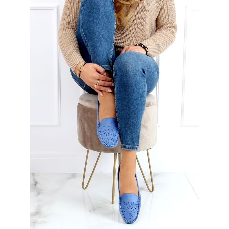 Modré prolamované mokasíny XR-1R6 Blue modrý 2