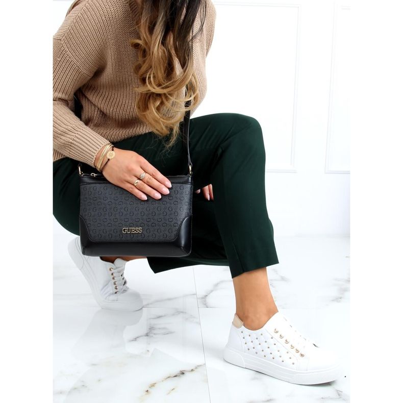 Dámské tenisky s bílými cvočky LA124P Beige 1