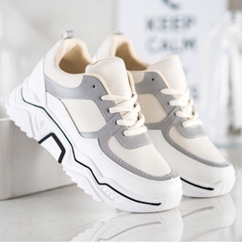 SHELOVET Pohodlné sportovní tenisky bílý hnědý 2